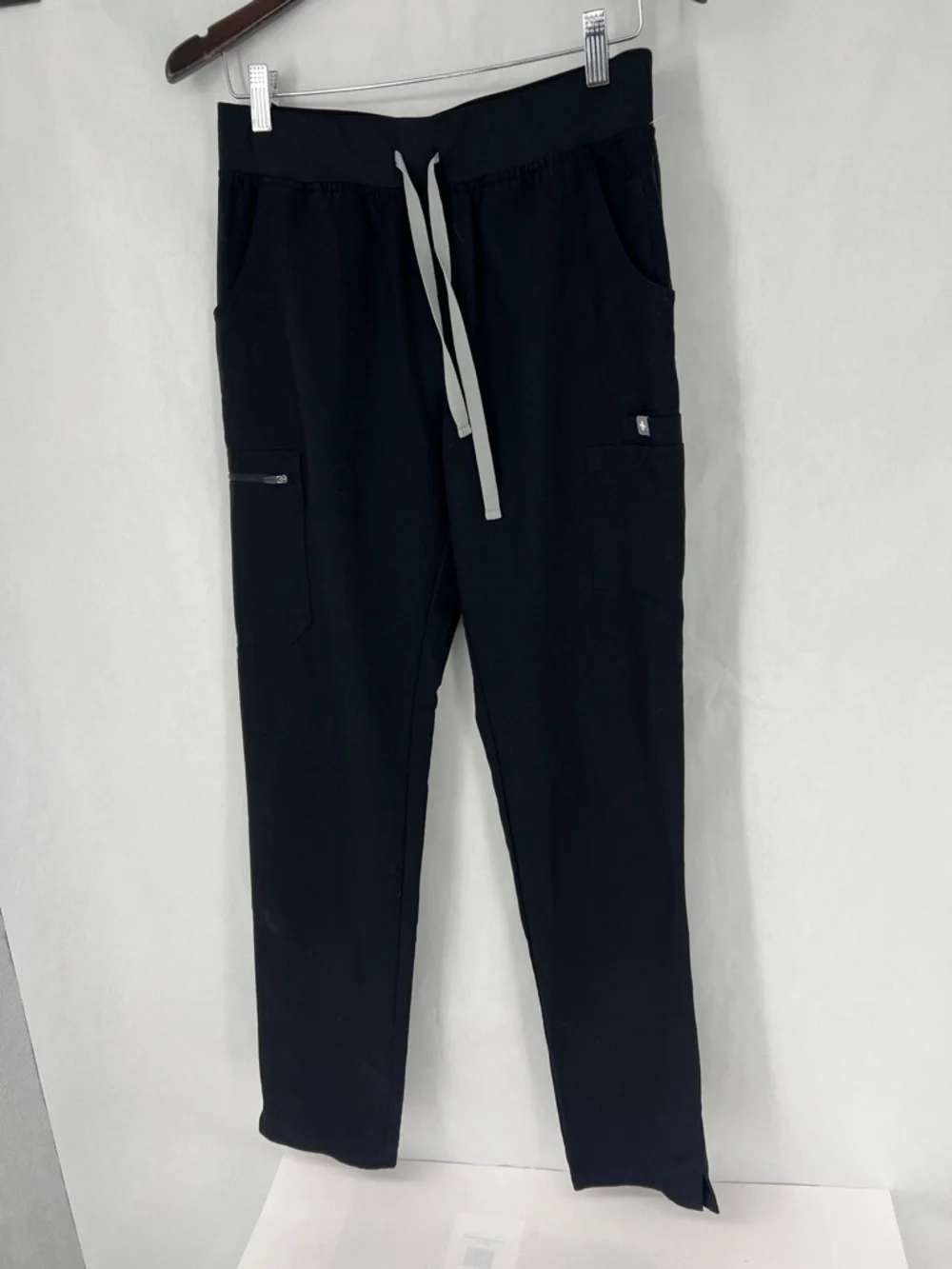 Figs Black Jogger Pants with Light Gray Drawstring